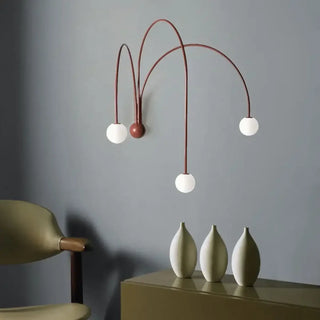 Red 3-arch glowing wall sconce G9 – 60×73cm statement indoor