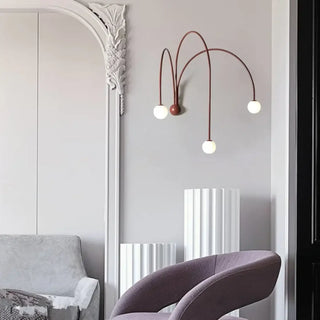 Red arched wall sconce installed – G9 3 lights 3000K living room