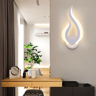 White acrylic flame wall light G4 LED 10W medium