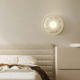 Beige sculptural wall sconce top view G9 30cm