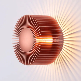 Soli sunburst LED wall sconce black metal – front view