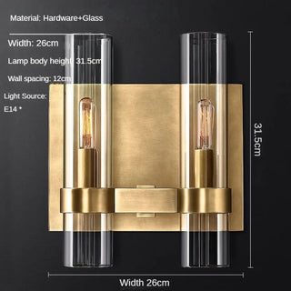 Black glass tube wall lamp – luxury designer side view