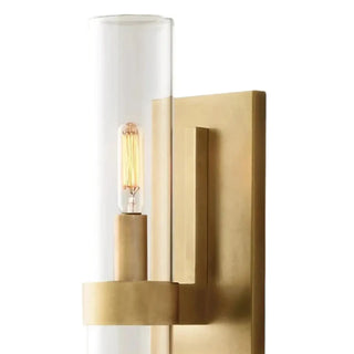Gold tube wall sconce 2-light – E14 LED metal glass