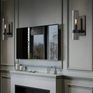 Black luxury tube sconce E14 – M 26cm designer 2-light