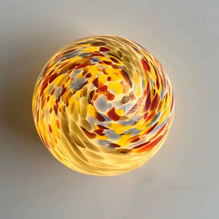 Artistic multicolored glass wall sconce G9 – yellow S size Ø12cm