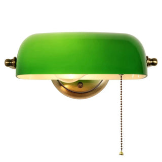 VERDA green retro wall light pull cord close-up