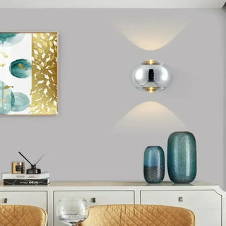 Discreet up down wall sconce G4 LED minimalist design 10x13cm