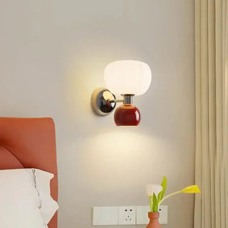 Headboard wall sconce G9 LED – red art deco bedside light