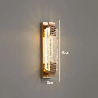 Art deco gilded luxury wall sconce in gold metal – front view