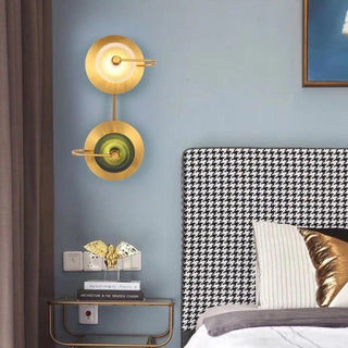 Wall sconce gold green finish G4 LED aluminum base