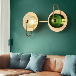 Gold green modern wall light G4 LED 6W close-up