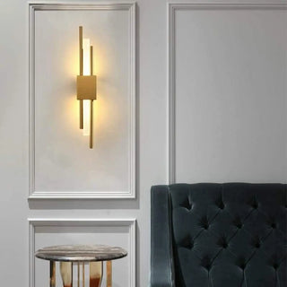 Designer gold wall sconce G4 50cm – slim aluminum modern front view