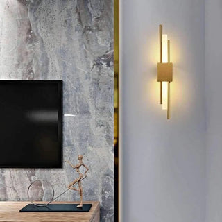 Designer wall sconce side profile – 7×50cm G4 gold black fixture