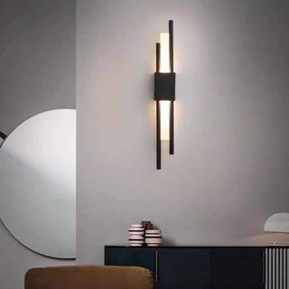 Black designer wall light close-up – G4 15W slim 50cm detail