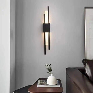 Gold wall sconce angle view – slim aluminum 50cm G4 LED modern