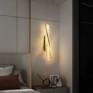 Golden art deco wall sconce G4 dimmable 2 light – 50cm S front view