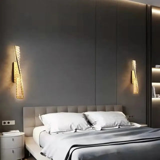 Golden art deco wall light angle – aluminum acrylic S M sizes