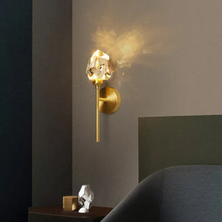 gold flower faux crystal wall light LED – IP65 outdoor