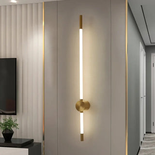 Tubular wall sconce gold LED – sleek modern design
