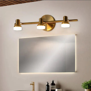 Black gold mirror wall light side angle – 48 cm wide three-light fixture