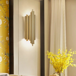 Gilded Art Deco sconce E14 LED – warm 3000K gold