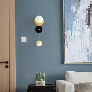 Black and gold wall light E27 modern glass shades living room