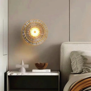 Round gold glass wall sconce G9 LED 5W IP65 20cm