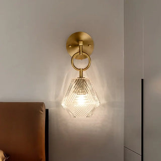 Glass gold chain wall lamp – IP65 modern hanging light