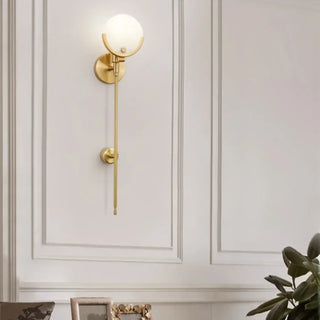 VISU gold wall sconce white disk aluminum stem modern