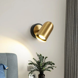 Classic vintage gold wall light E27 aluminum front view