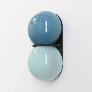 Blue glass ball wall sconce G9 – modern double sphere