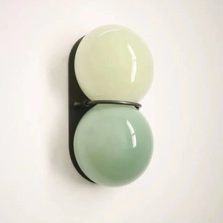 Double glass ball wall sconce G9 – green elegant 32cm