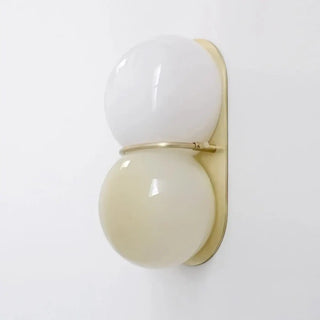 Beige double glass sphere sconce – G9 design style