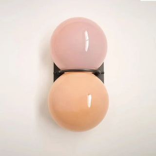 Pink glass ball wall sconce – G9 IP20 warm 3000K