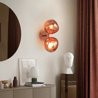 gray art deco glass globe wall light E14 – 2 lights