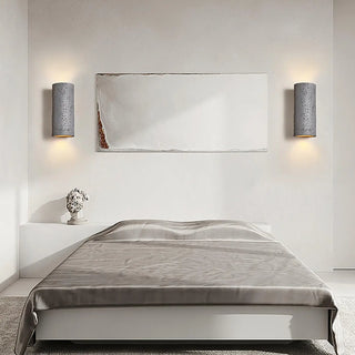 Stone wall light E27 black 10x23cm – side view