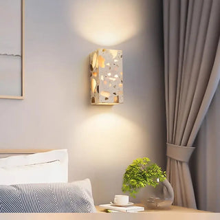 natural stone wall sconce beige 9W LED – rectangular Art Deco