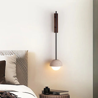 Black marble and metal wall sconce side view – G9 Ø15cm H71cm