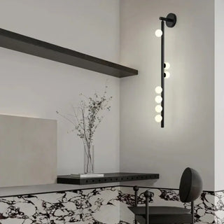 Gold slender wall sconce with frosted ball – IP20 elegant interior