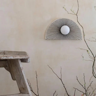 Elegant glass wall sconce installed – striped two-tone 30cm 3000K