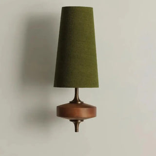 Green fabric wall sconce E14 classic 19x39cm accent