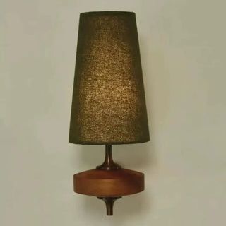 Brown fabric wall sconce classic elegant 39cm height