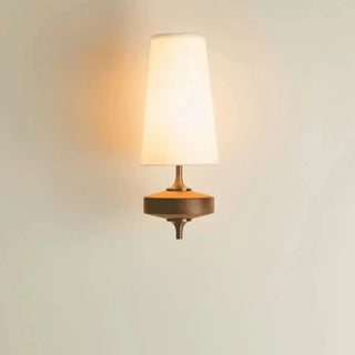Classic white wall sconce E14 fabric metal 19x39cm