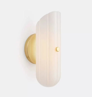 Elegant glass wall sconce E14 LED – white size S 13×30cm