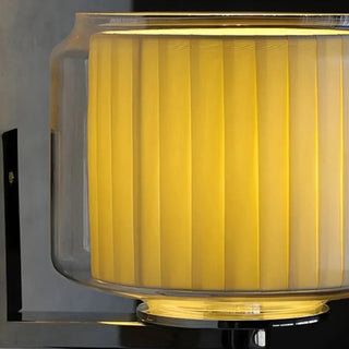 Gold glass wall sconce – E27 LED dimmable side view