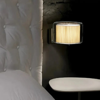 Striped glass sconce gold – dimmable LED warm 3000K