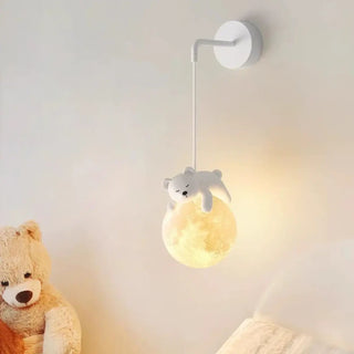 Gray bear wall light G9 LED dimmable children's room