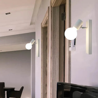 Black metal E27 wall light ball globe industrial vintage 22cm