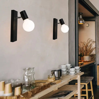 Minimal metal E27 wall sconce white ball globe IP20 hallway