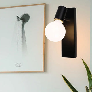 Sleek metal wall sconce E27 black ball globe industrial modern
